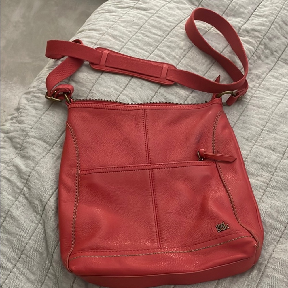 The Sak Red Leather Crossbody Bag